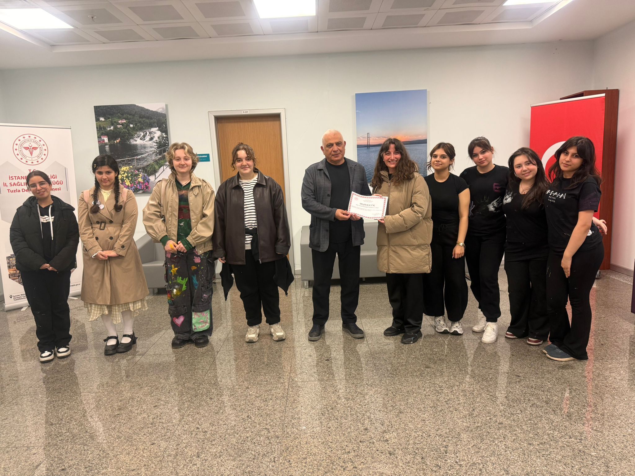 TUZLA DEVLET HASTANESİNDEN OKULUMUZA TEŞEKKÜR BELGESİ