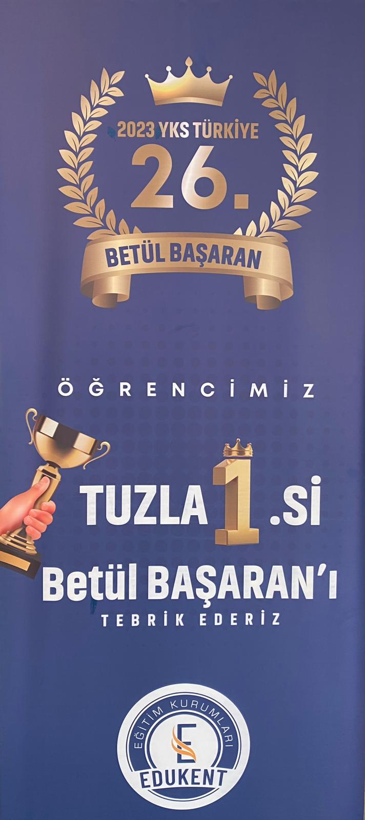 YKS Türkiye 26. ve Tuzla 1.si Betül BAŞARAN